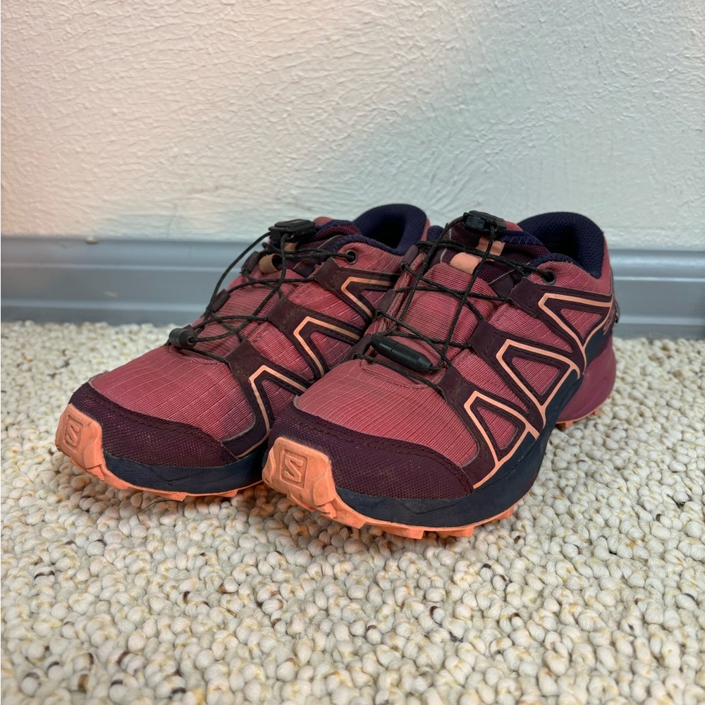 Salomon Speedcross trail/hiking sneakers - size 13 - magenta/coral color scheme